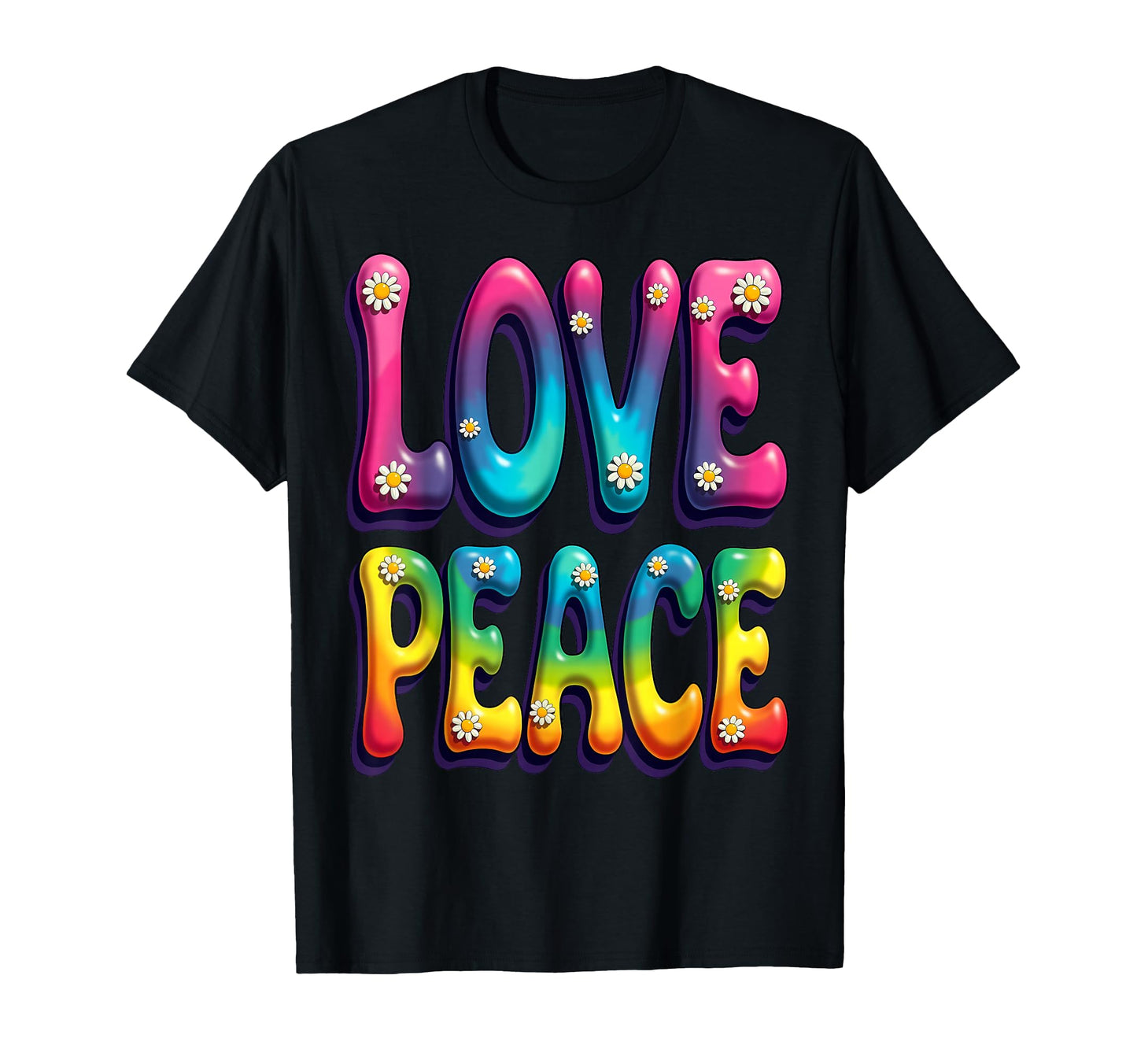 60S 70S Flower Power Groovy Love T-Shirt - Custom Art Print Men Women - T-Shirt, Sweatshirt, Hoodie