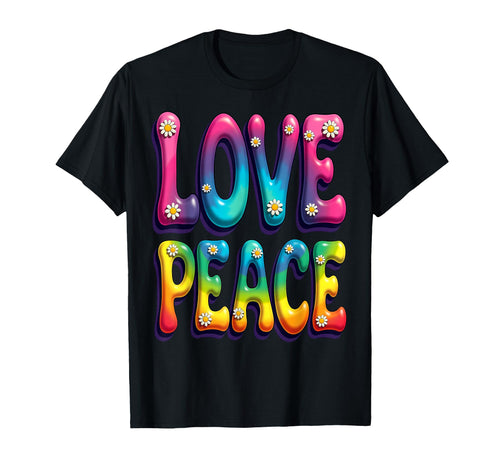 60S 70S Flower Power Groovy Love T-Shirt - Custom Art Print Men Women - T-Shirt, Sweatshirt, Hoodie