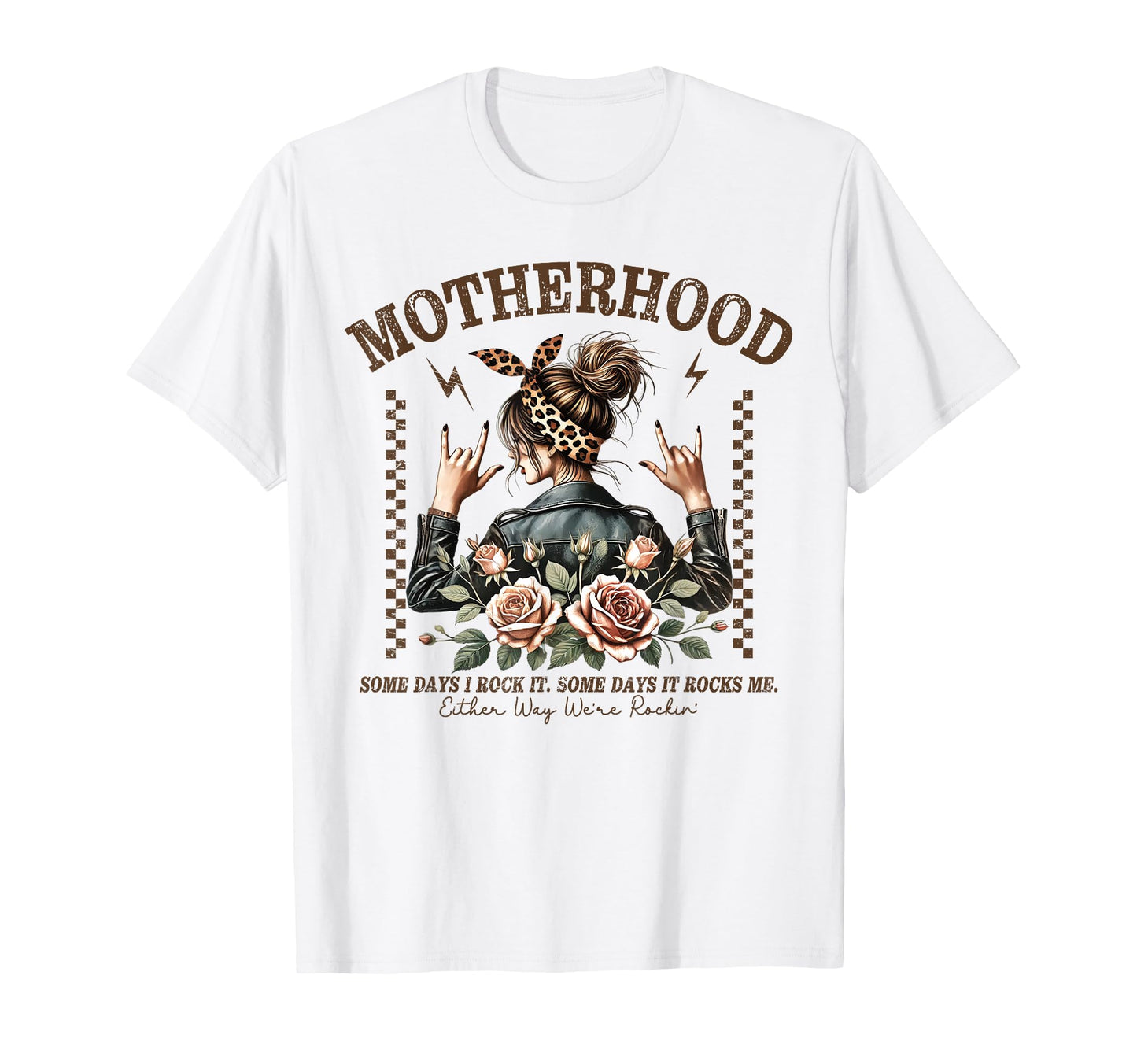 Motherhood Funny Mom Life Rock T-Shirt - Fun Novelty Design for Adults - T-Shirt, Sweatshirt, Hoodie