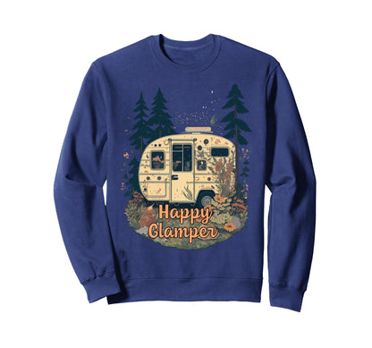 Happy Glamper Rv Camping Glamping Sweatshirt - Graphic Print for Adults - T-Shirt, Sweatshirt, Hoodie