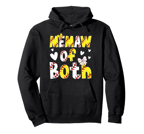 Memaw Both Proud Softball Baseball Memaw Hoodie - Custom Art Print Unisex - T-Shirt, Sweatshirt, Hoodie