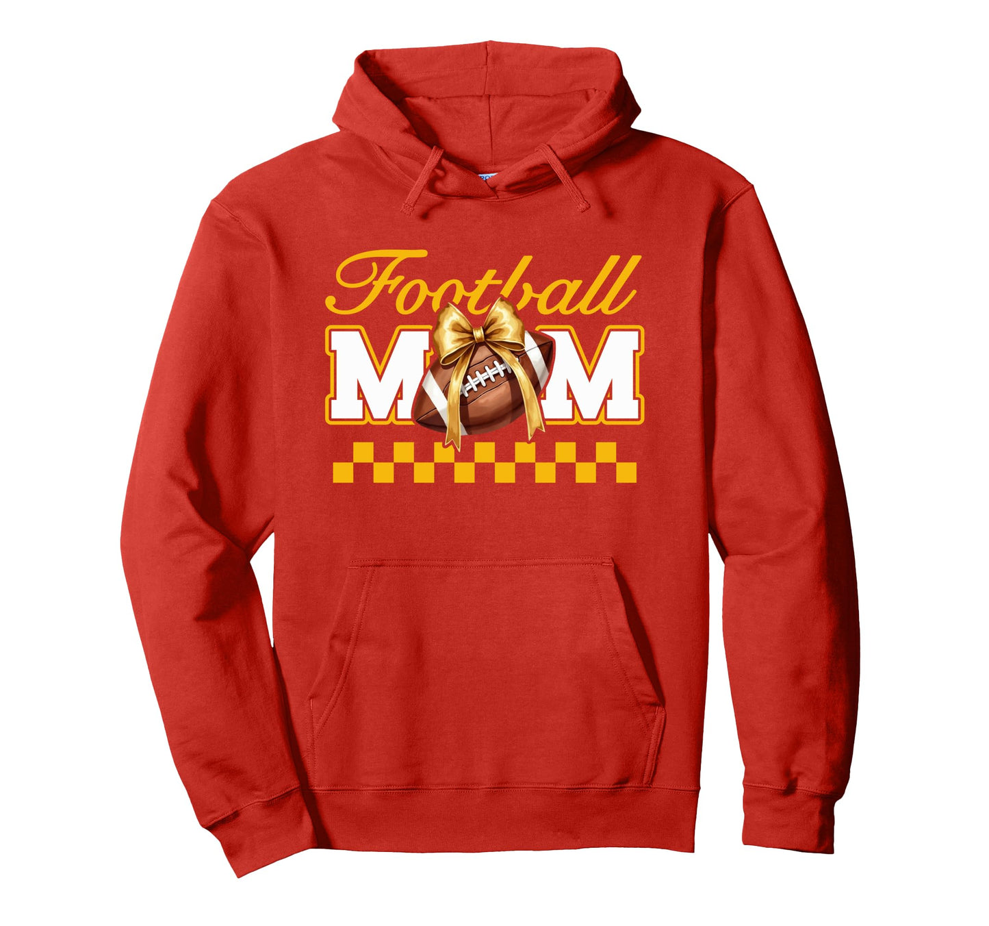 Game Day Red Yellow Croquette Bow Hoodie - Fun Novelty Design Unisex - T-Shirt, Sweatshirt, Hoodie