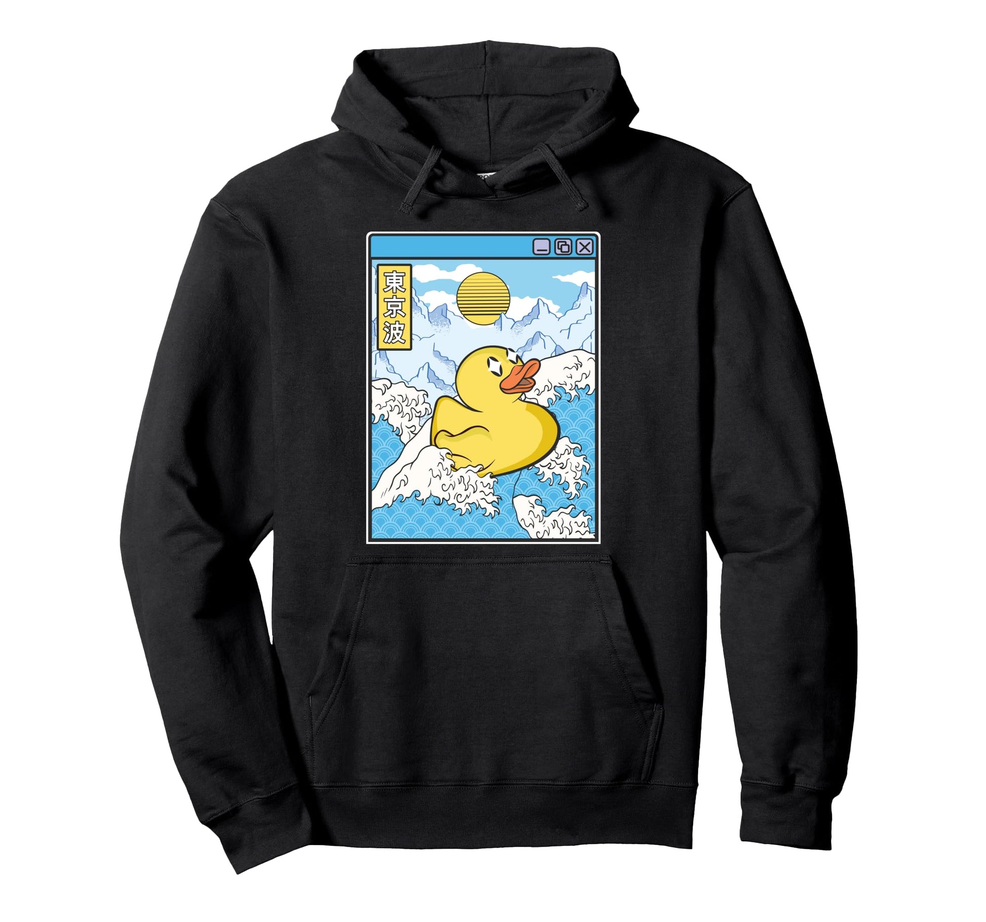 Surfing Rubber Duck Japanese Waves Hoodie - Novelty Apparel Men Women - T-Shirt, Sweatshirt, Hoodie