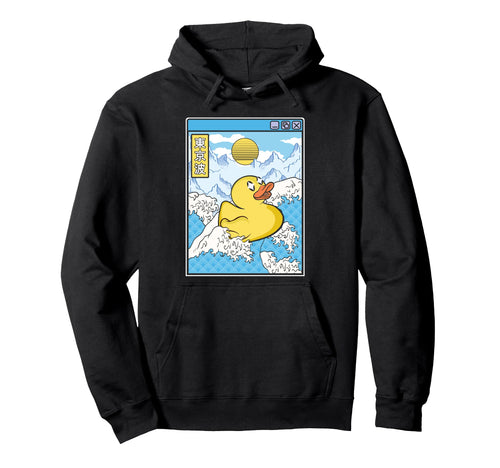 Surfing Rubber Duck Japanese Waves Hoodie - Novelty Apparel Men Women - T-Shirt, Sweatshirt, Hoodie