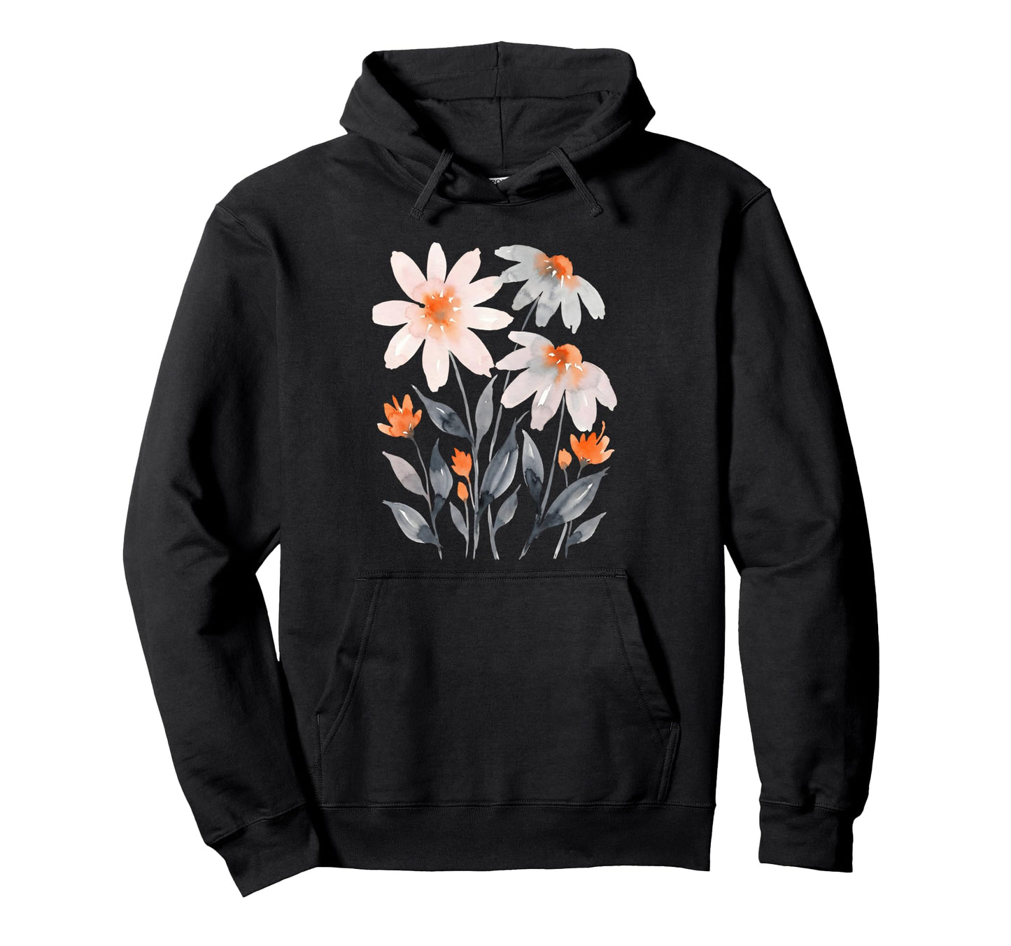 Boho Wildflowers Watercolor Floral Hoodie - Minimalist Print Men Women - T-Shirt, Sweatshirt, Hoodie