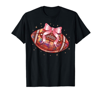 Disco Coquette Football Lover Mom Bow T-Shirt - Streetwear Style Men Women - T-Shirt, Sweatshirt, Hoodie