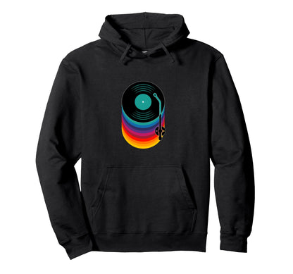 Vinyl Record Rainbow Music Hoodie - Aesthetic Graphic Unisex - T-Shirt, Sweatshirt, Hoodie
