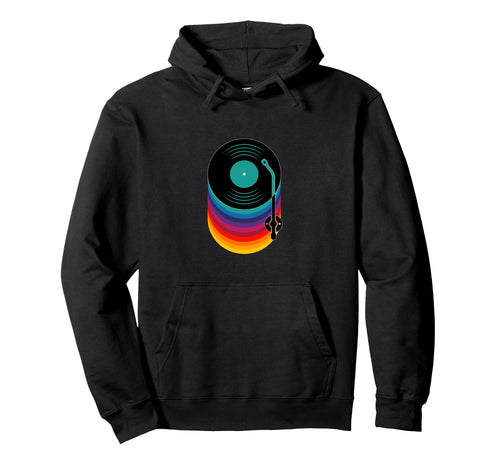 Vinyl Record Rainbow Music Hoodie - Aesthetic Graphic Unisex - T-Shirt, Sweatshirt, Hoodie