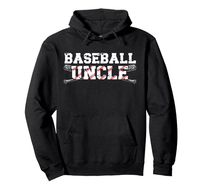 Baseball Uncle Proud Baseball Player Hoodie - Fun Novelty Design Men Women - T-Shirt, Sweatshirt, Hoodie