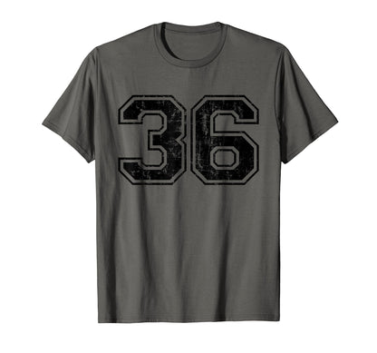 Number 36 Varsity Distressed T-Shirt - Casual Everyday Wear Men Women - T-Shirt, Sweatshirt, Hoodie