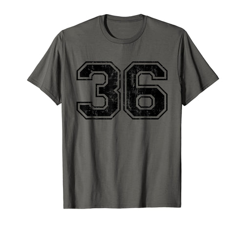 Number 36 Varsity Distressed T-Shirt - Casual Everyday Wear Men Women - T-Shirt, Sweatshirt, Hoodie