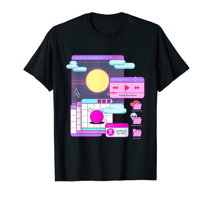 Aesthetic Vaporwave Web Browser Kawaii T-Shirt - Unique Graphic for Adults - T-Shirt, Sweatshirt, Hoodie