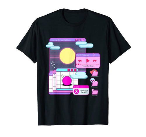 Aesthetic Vaporwave Web Browser Kawaii T-Shirt - Unique Graphic for Adults - T-Shirt, Sweatshirt, Hoodie
