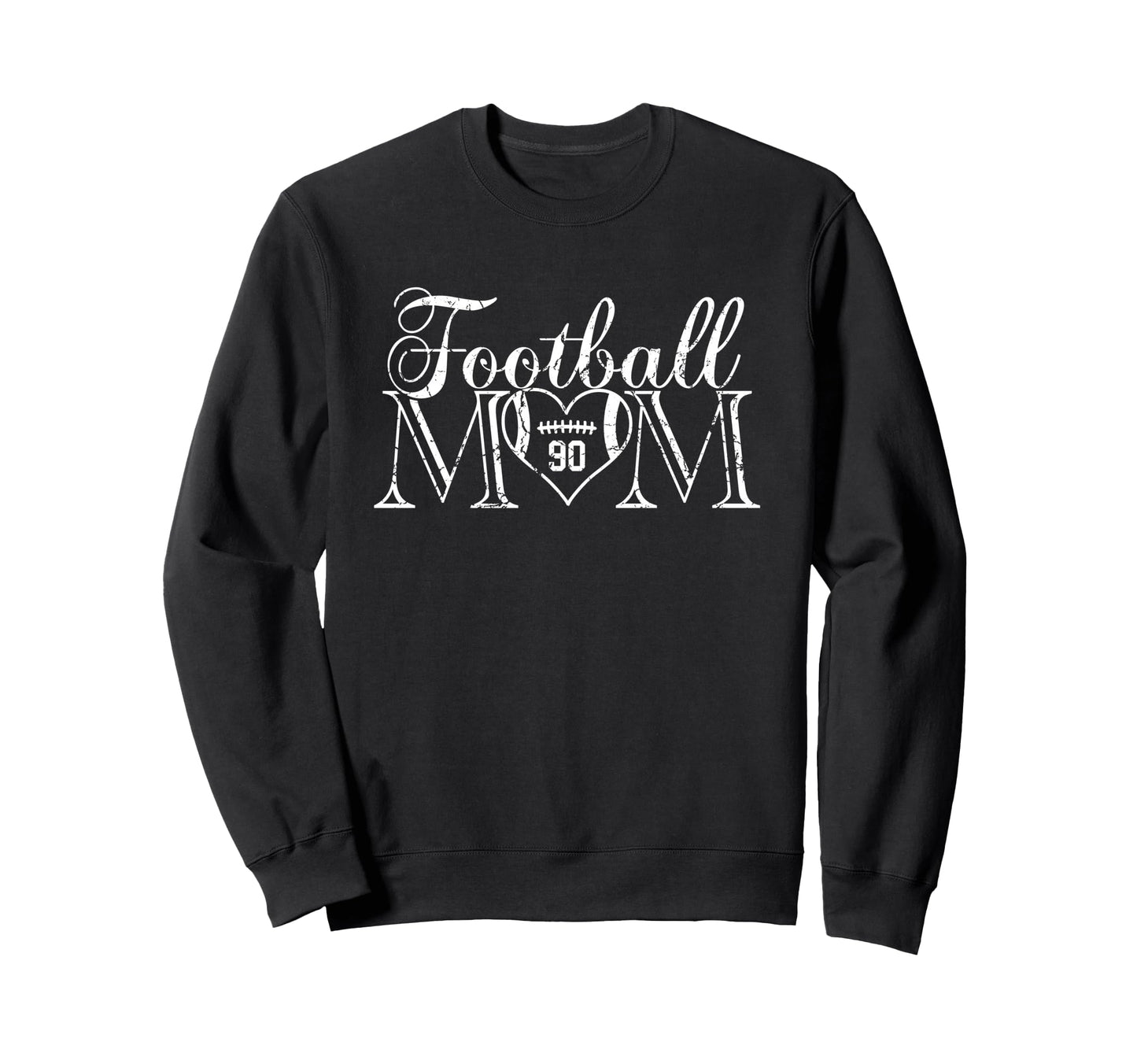 Football Mom Number 90 Football Sweatshirt - Casual Everyday Wear Unisex - T-Shirt, Sweatshirt, Hoodie