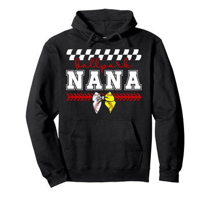 Ballpark Nana Grandma Baseball Softball Hoodie - Minimalist Print Unisex - T-Shirt, Sweatshirt, Hoodie
