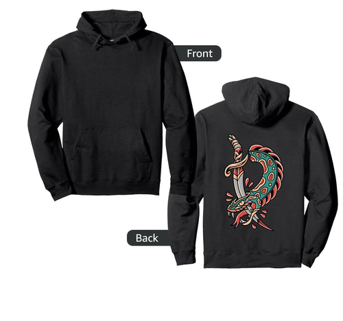 Dead Snake Backprint Sad Aesthetic Hoodie - Casual Everyday Wear Unisex - T-Shirt, Sweatshirt, Hoodie