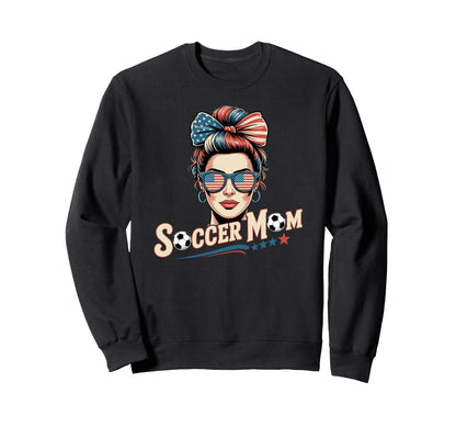 Patriotic Soccer Mom American Flag Sweatshirt - Streetwear Style Men Women - T-Shirt, Sweatshirt, Hoodie