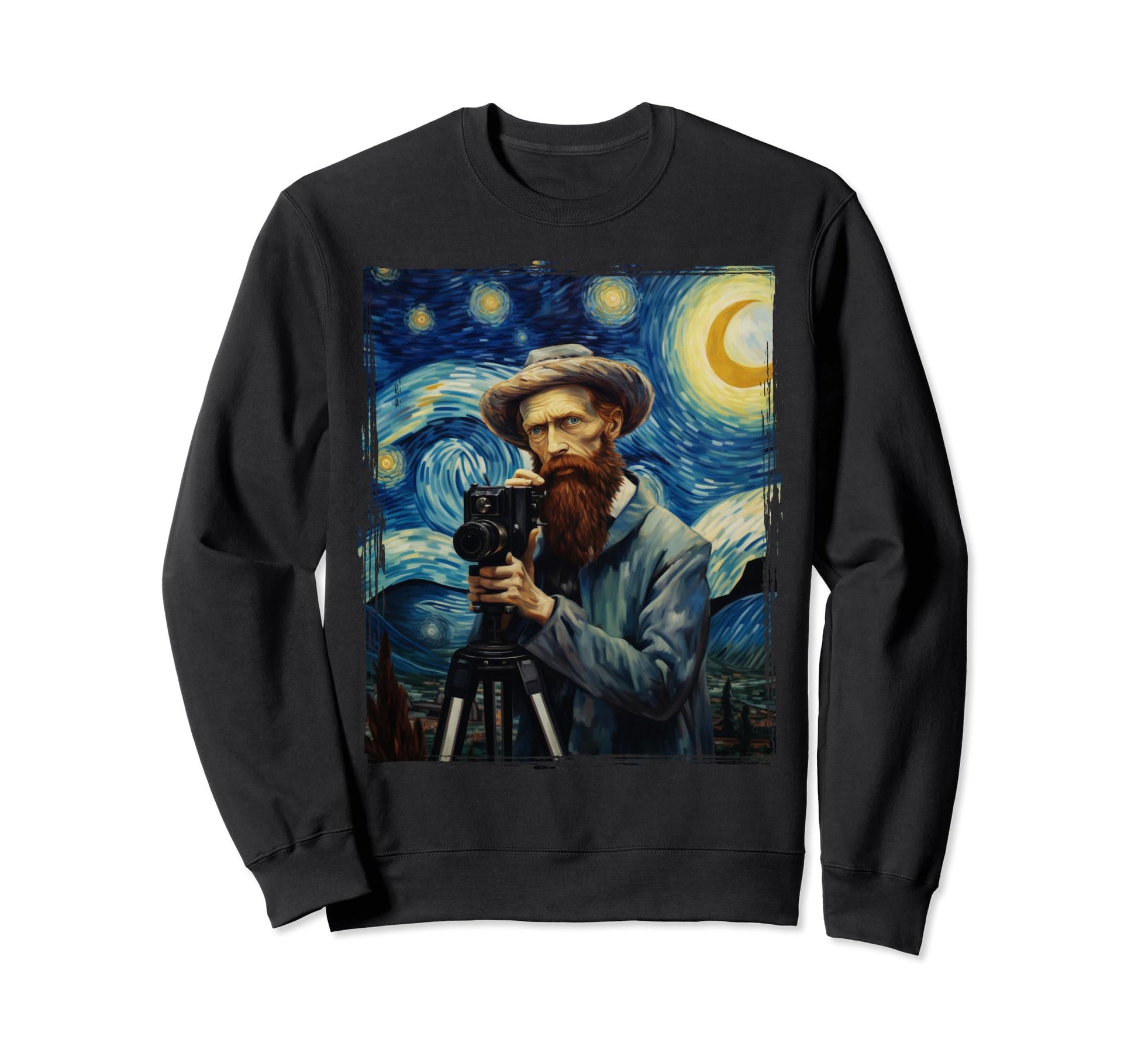 Photographer Art Van Gogh Dslr Sweatshirt - Minimalist Print Men Women - T-Shirt, Sweatshirt, Hoodie