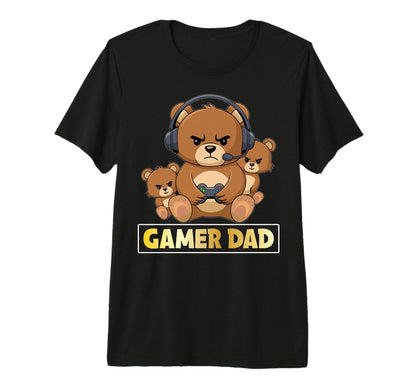 Gamer Dad Bear Fathers Day Dads T-Shirt - Casual Everyday Wear Unisex - T-Shirt, Sweatshirt, Hoodie