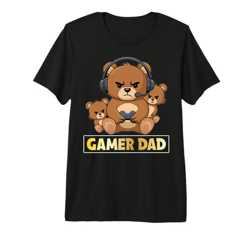 Gamer Dad Bear Fathers Day Dads T-Shirt - Casual Everyday Wear Unisex - T-Shirt, Sweatshirt, Hoodie