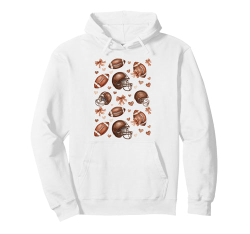 Coquette Football Football Mom Game Day Hoodie - Custom Art Print Unisex - T-Shirt, Sweatshirt, Hoodie