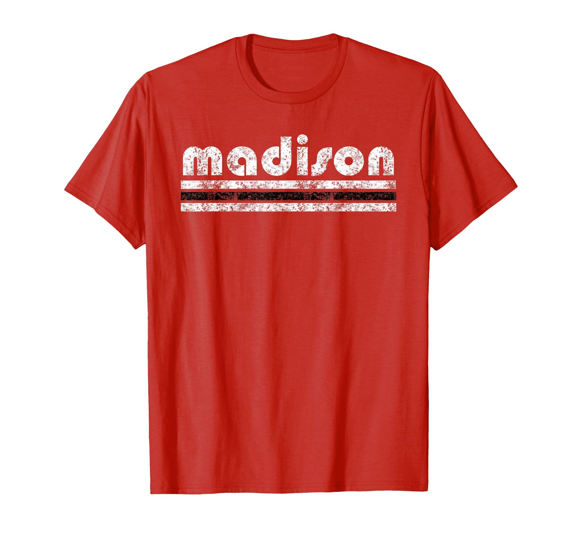 Madison Wisconsin Three Stripe T-Shirt - Custom Art Print Men Women - T-Shirt, Sweatshirt, Hoodie