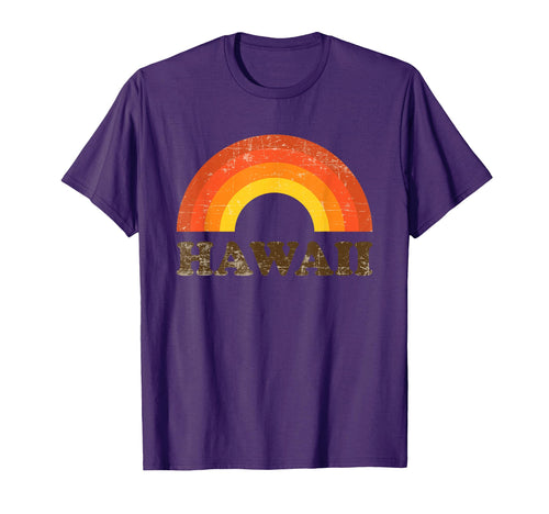 Hawaii Souvenir 70S Distressed Rainbow T-Shirt - Graphic Print Men Women - T-Shirt, Sweatshirt, Hoodie