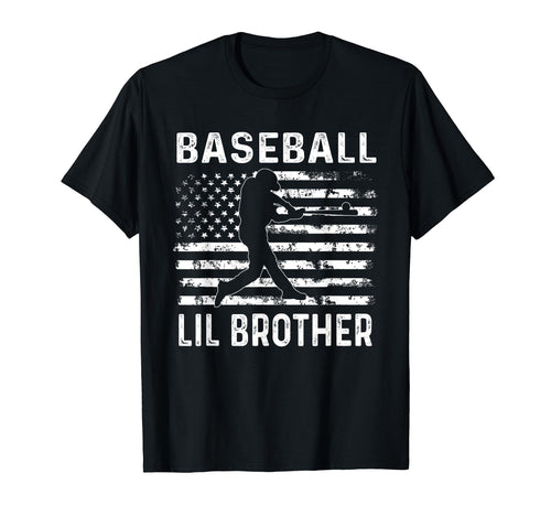 Baseball Lil Brother Usa Flag 4Th July T-Shirt - Trendy Graphic for Adults - T-Shirt, Sweatshirt, Hoodie