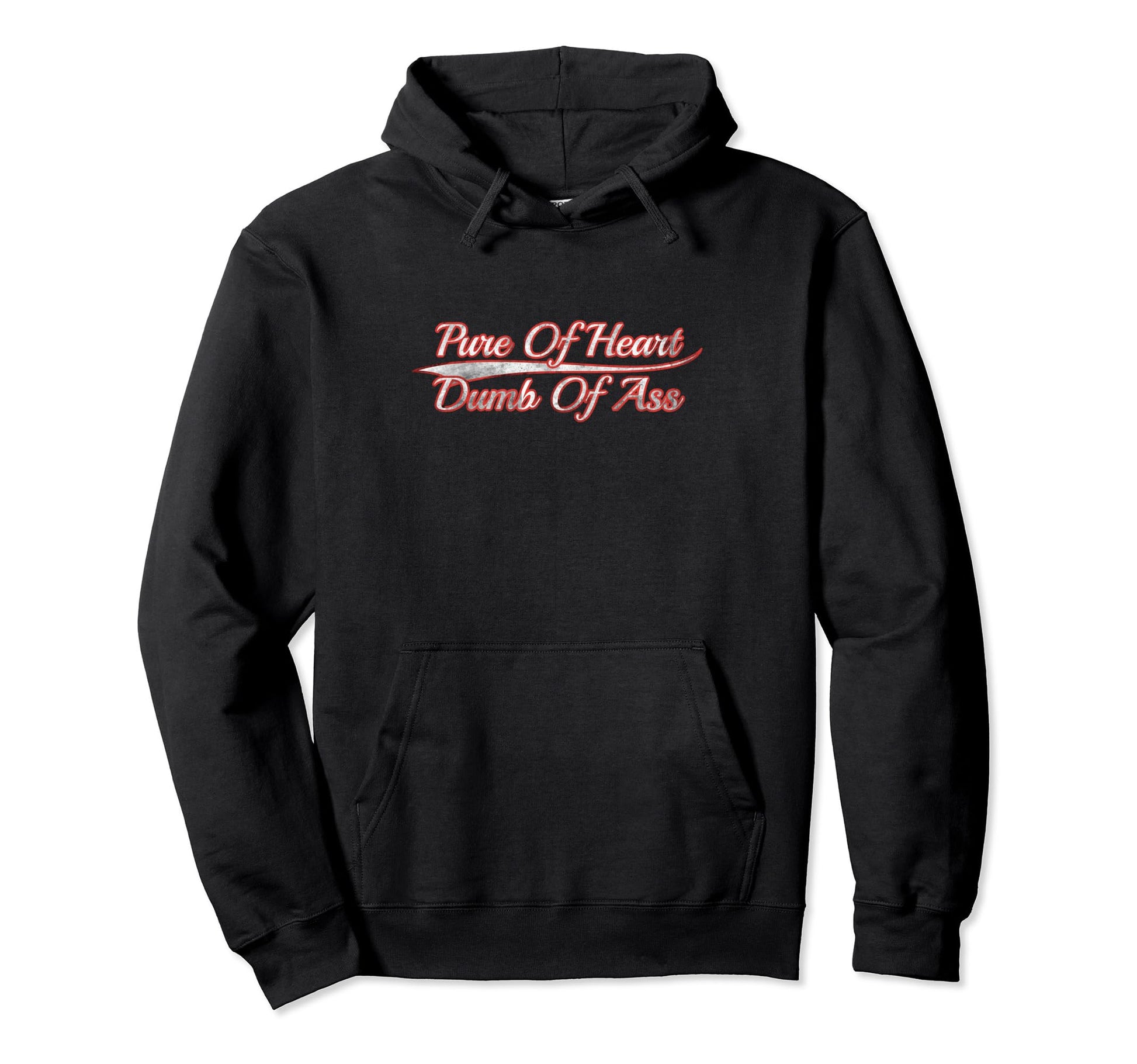 Pure Heart Dumb Ass Varsity Distressed Hoodie - Streetwear Style Unisex - T-Shirt, Sweatshirt, Hoodie
