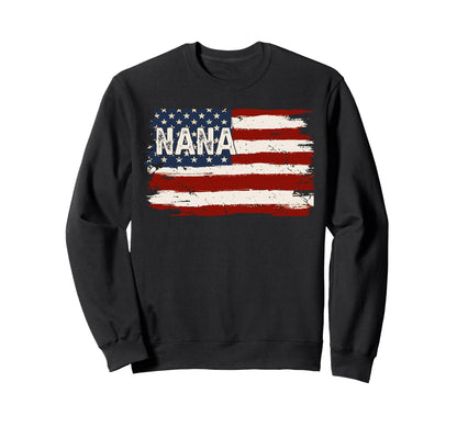 Nana American Flag Patriotic Mothers Sweatshirt - Aesthetic Graphic Unisex - T-Shirt, Sweatshirt, Hoodie