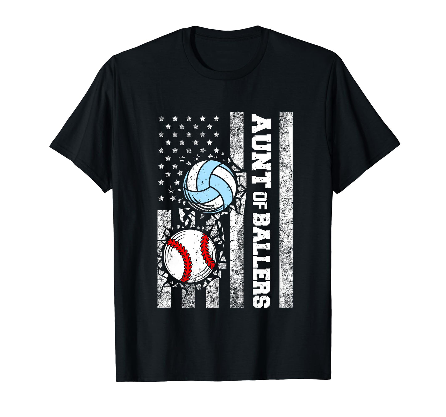 Aunt Ballers Funny Usa Flag T-Shirt - Casual Everyday Wear Men Women - T-Shirt, Sweatshirt, Hoodie