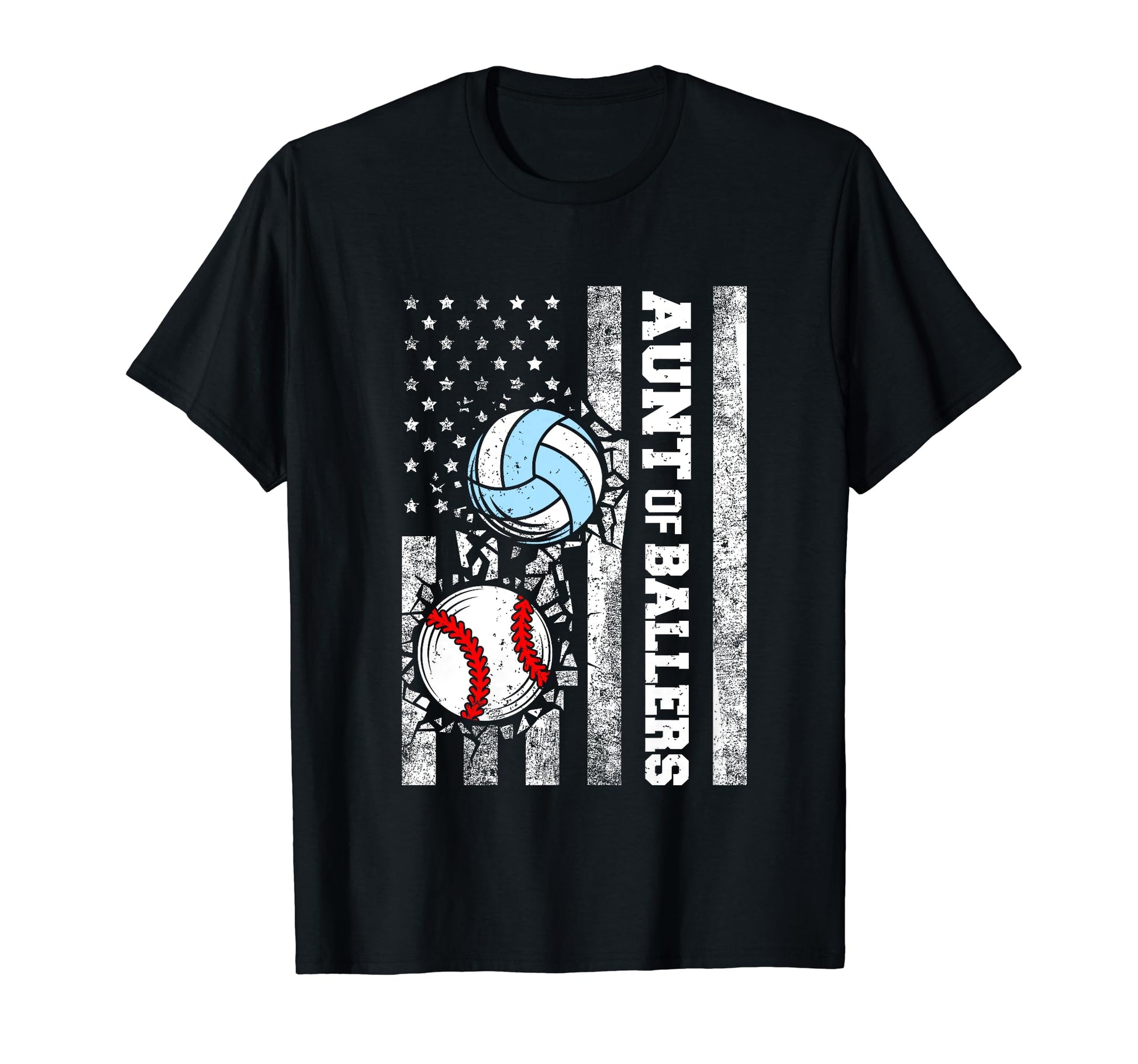 Aunt Ballers Funny Usa Flag T-Shirt - Casual Everyday Wear Men Women - T-Shirt, Sweatshirt, Hoodie