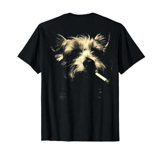 Yorkshire Terrier Smoking Cigarette T-Shirt - Unique Graphic Men Women - T-Shirt, Sweatshirt, Hoodie