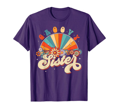 Groovy Sister Rainbow Floral 60S 70S T-Shirt - Novelty Apparel Men Women - T-Shirt, Sweatshirt, Hoodie