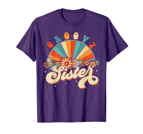 Groovy Sister Rainbow Floral 60S 70S T-Shirt - Novelty Apparel Men Women - T-Shirt, Sweatshirt, Hoodie
