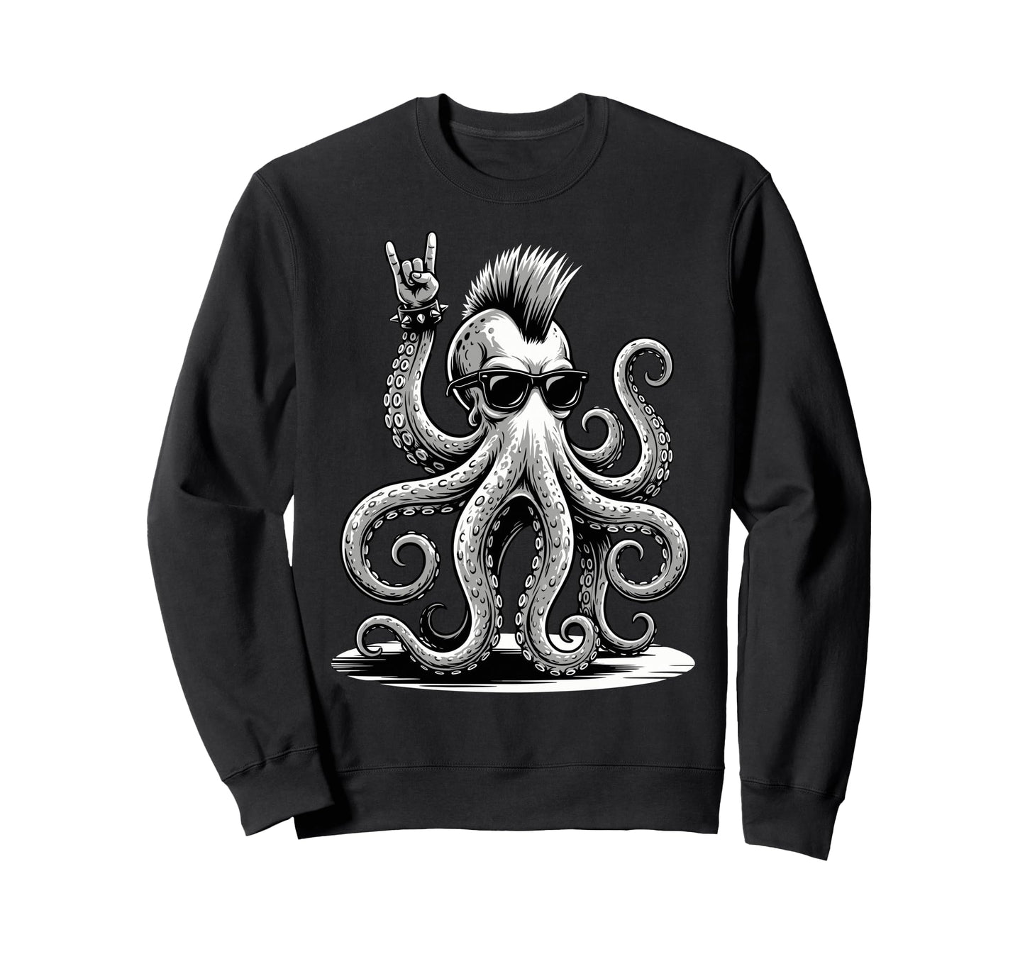Funny Octopus Loving Rock And Roll Sweatshirt - Novelty Apparel for Adults - T-Shirt, Sweatshirt, Hoodie
