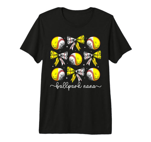 Ballpark Nana Coquette Softball Baseball T-Shirt - Novelty Apparel Unisex - T-Shirt, Sweatshirt, Hoodie