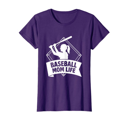 Baseball Mom Life Moms T-Shirt - Unique Graphic Men Women - T-Shirt, Sweatshirt, Hoodie