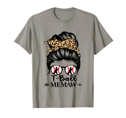 T Ball Memaw Life Messy Bun Hair Funny T-Shirt - Graphic Print for Adults - T-Shirt, Sweatshirt, Hoodie