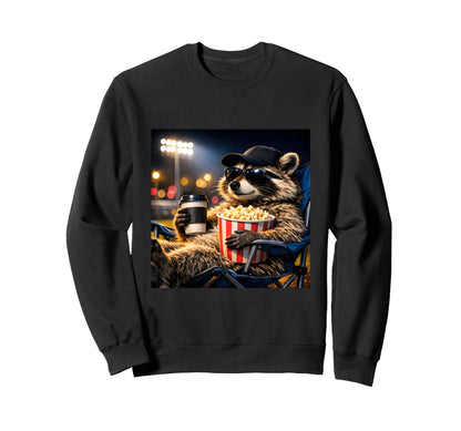 Raccoon Funny Baseball Night Sweatshirt - Fun Novelty Design for Adults - T-Shirt, Sweatshirt, Hoodie