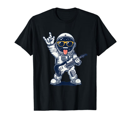 Astronaut Guitar Player Space Theme T-Shirt - Fun Novelty Design for Adults - T-Shirt, Sweatshirt, Hoodie