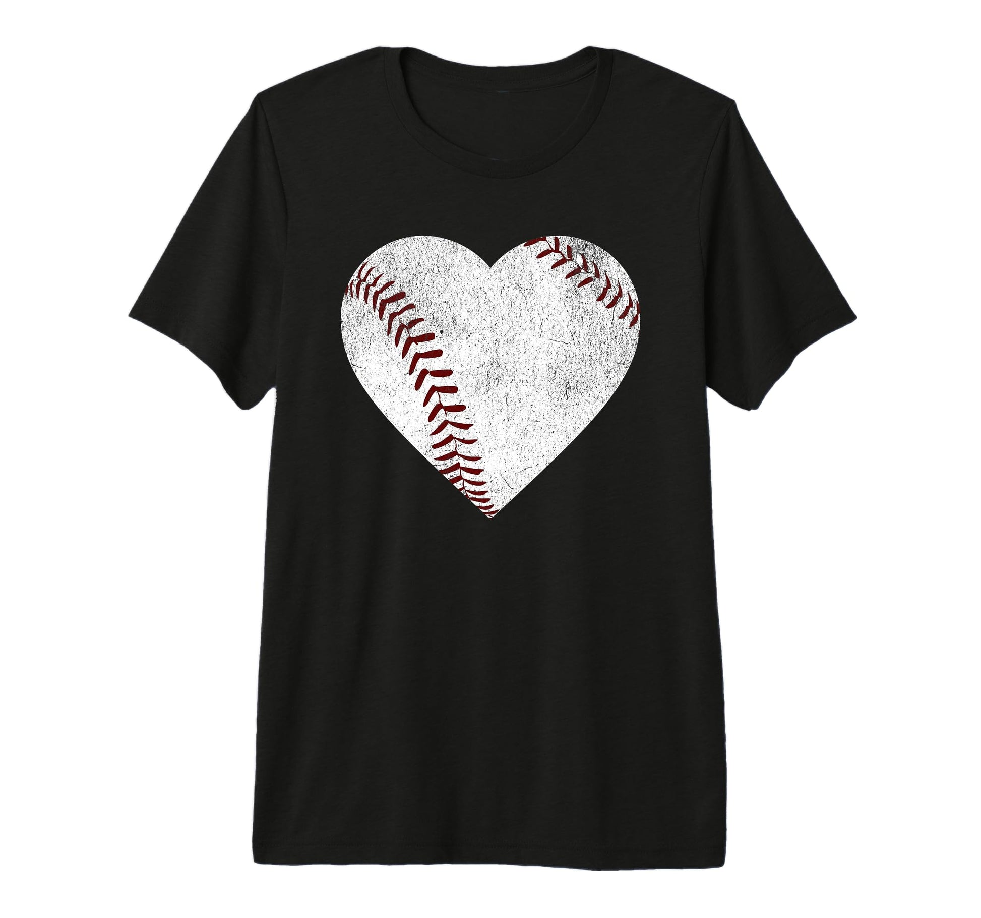 Distressed Baseball Heart Baseball T-Shirt - Custom Art Print Men Women - T-Shirt, Sweatshirt, Hoodie