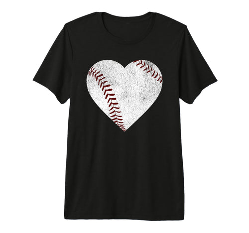 Distressed Baseball Heart Baseball T-Shirt - Custom Art Print Men Women - T-Shirt, Sweatshirt, Hoodie