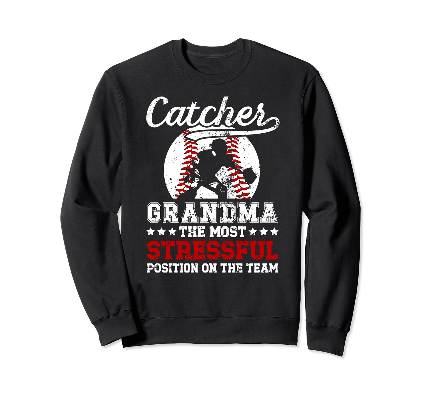 Baseball Catcher Grandma Funny Sweatshirt - Minimalist Print Men Women - T-Shirt, Sweatshirt, Hoodie