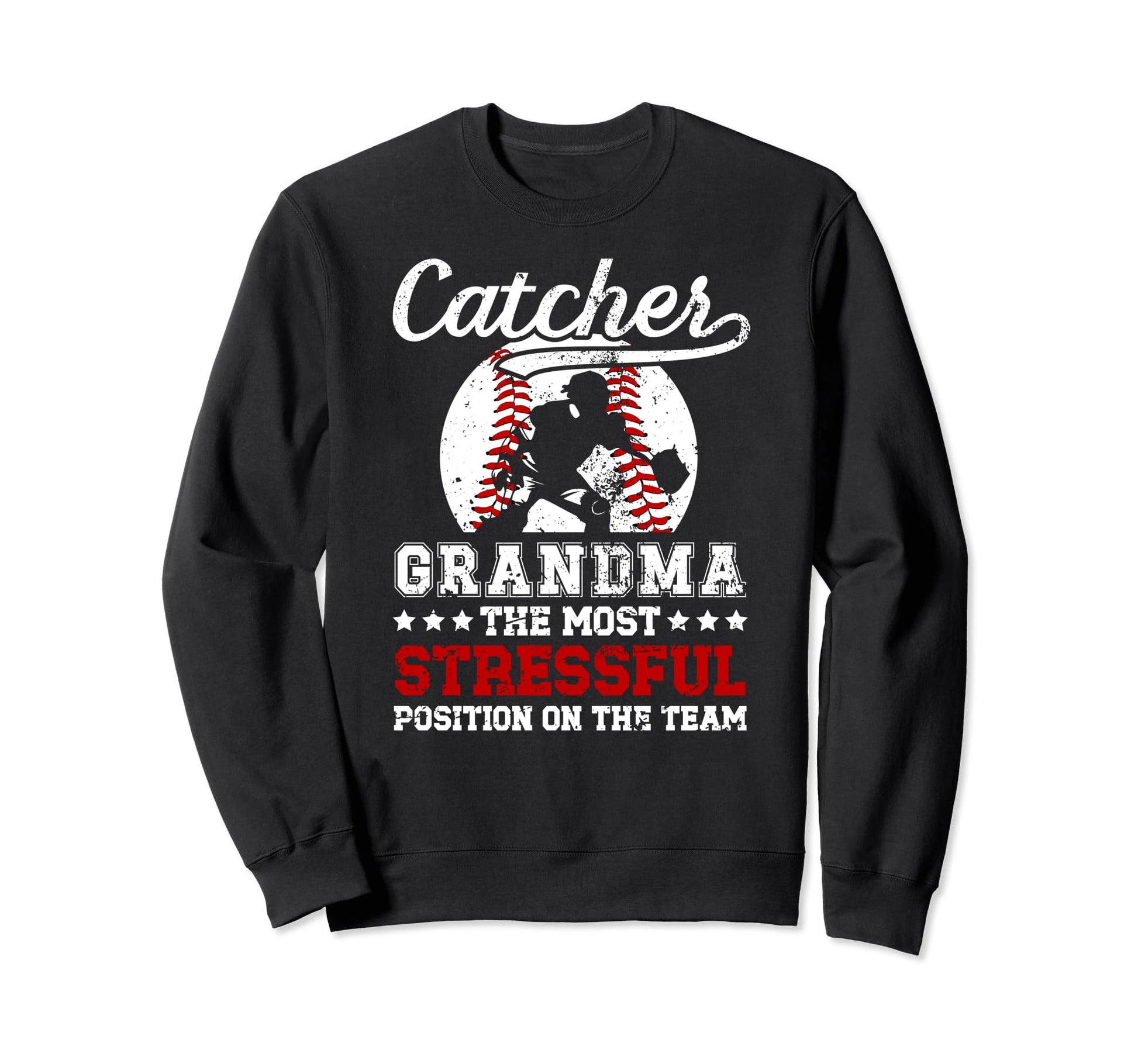 Baseball Catcher Grandma Funny Sweatshirt - Minimalist Print Men Women - T-Shirt, Sweatshirt, Hoodie