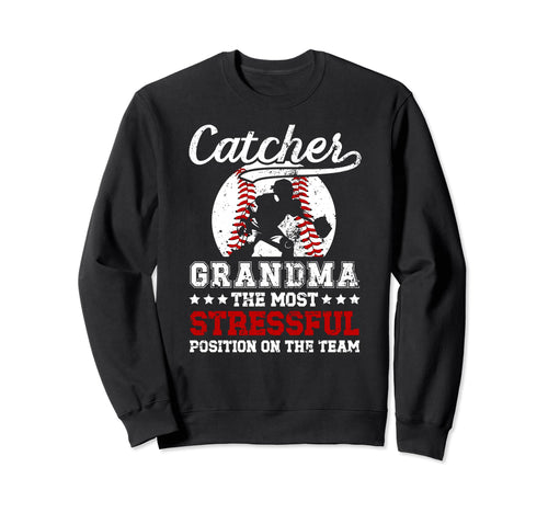 Baseball Catcher Grandma Funny Sweatshirt - Minimalist Print Men Women - T-Shirt, Sweatshirt, Hoodie