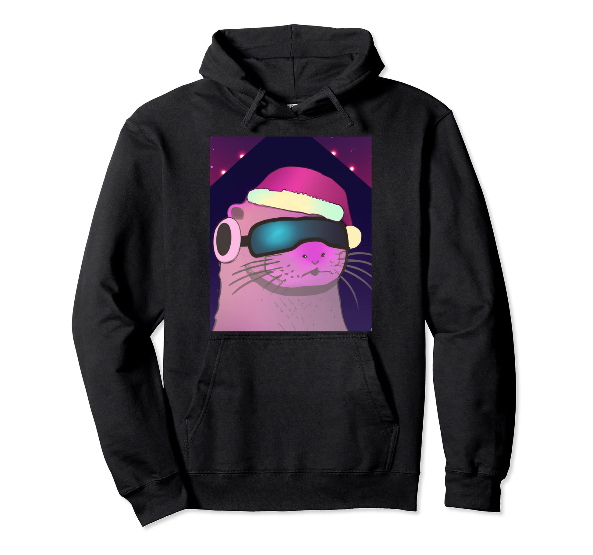Otter Hat And Sunglasses Hoodie - Fun Novelty Design Unisex - T-Shirt, Sweatshirt, Hoodie