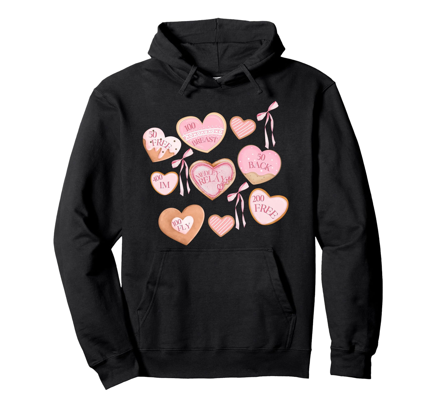 Cookie Valentines Bow Swimmer Swim Hoodie - Fun Novelty Design for Adults - T-Shirt, Sweatshirt, Hoodie
