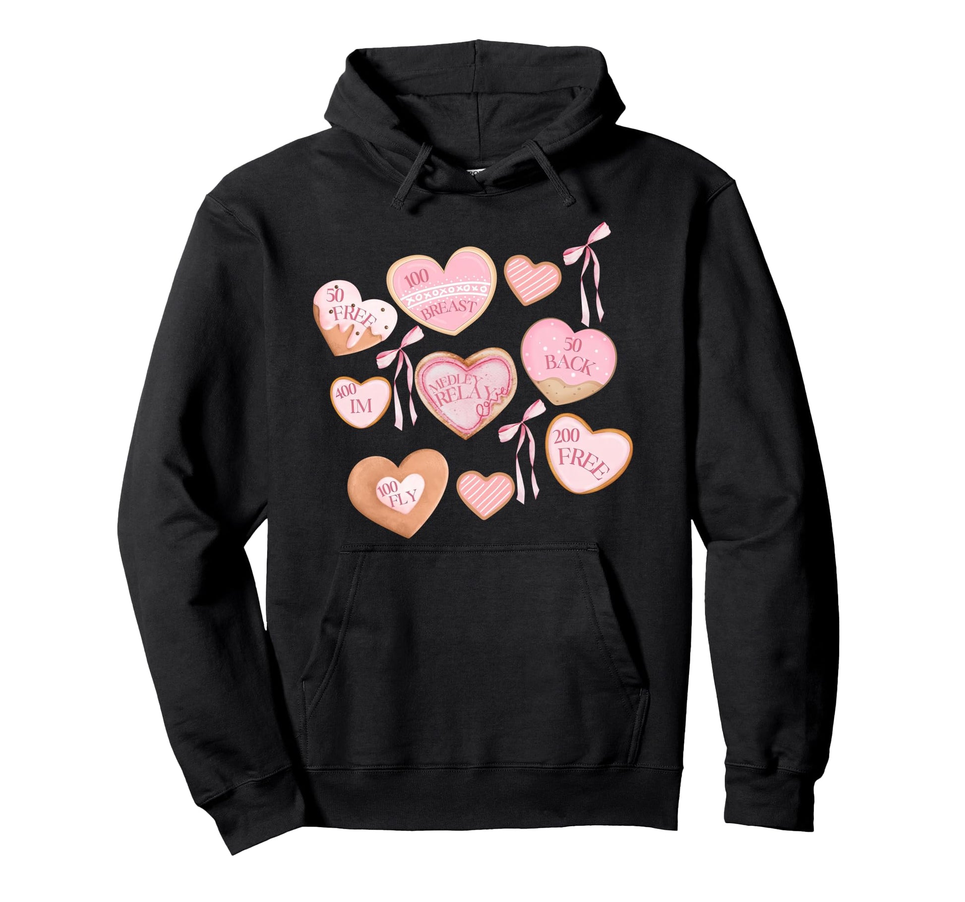 Cookie Valentines Bow Swimmer Swim Hoodie - Fun Novelty Design for Adults - T-Shirt, Sweatshirt, Hoodie