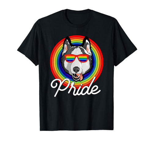 Siberian Husky Lgbt Pride Dog Rainbow T-Shirt - Minimalist Print Men Women - T-Shirt, Sweatshirt, Hoodie